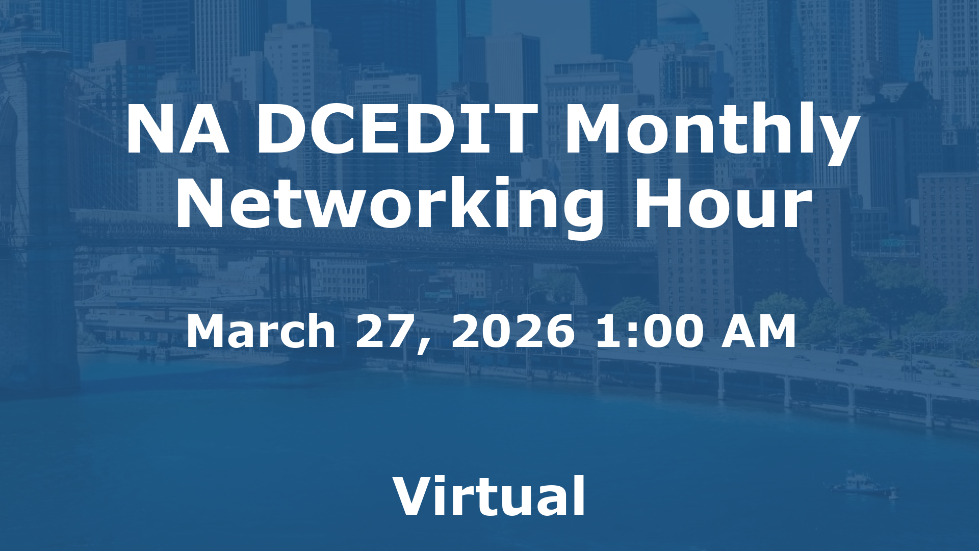 NA DCEDIT Monthly Networking Hour event image